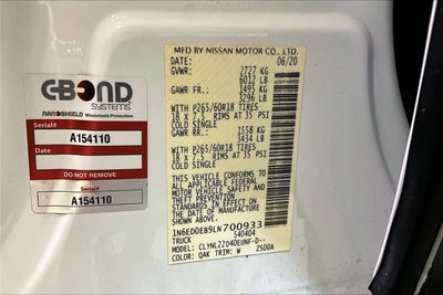 2020 Nissan Frontier SV