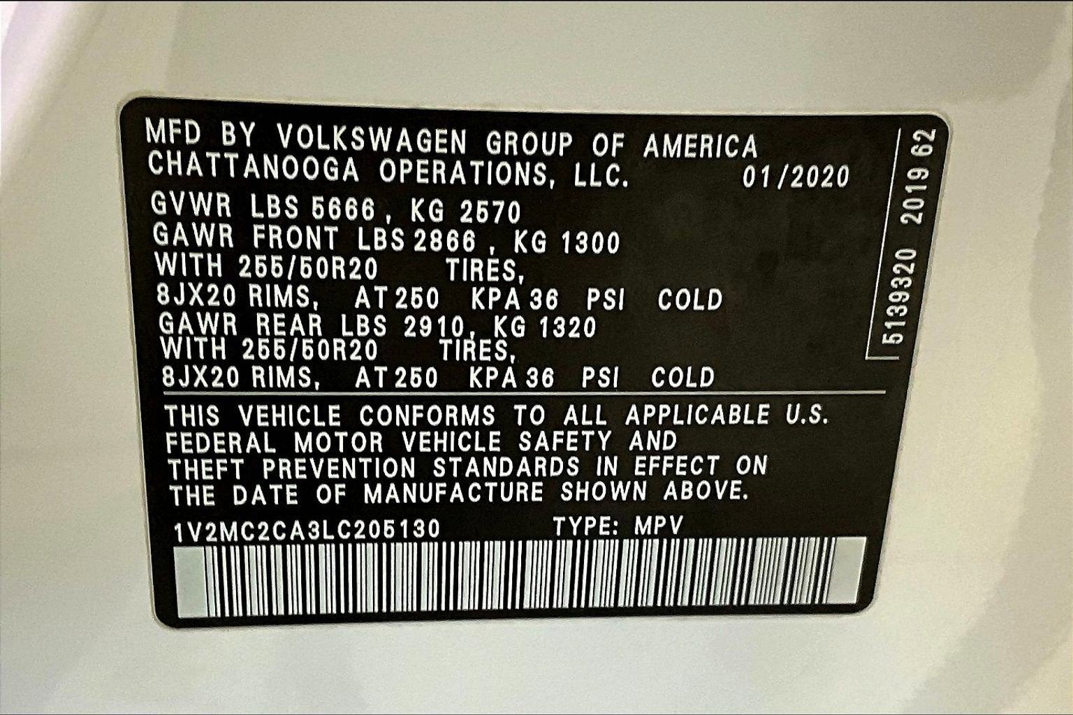 2020 Volkswagen Atlas Cross Sport 2.0T SEL Premium