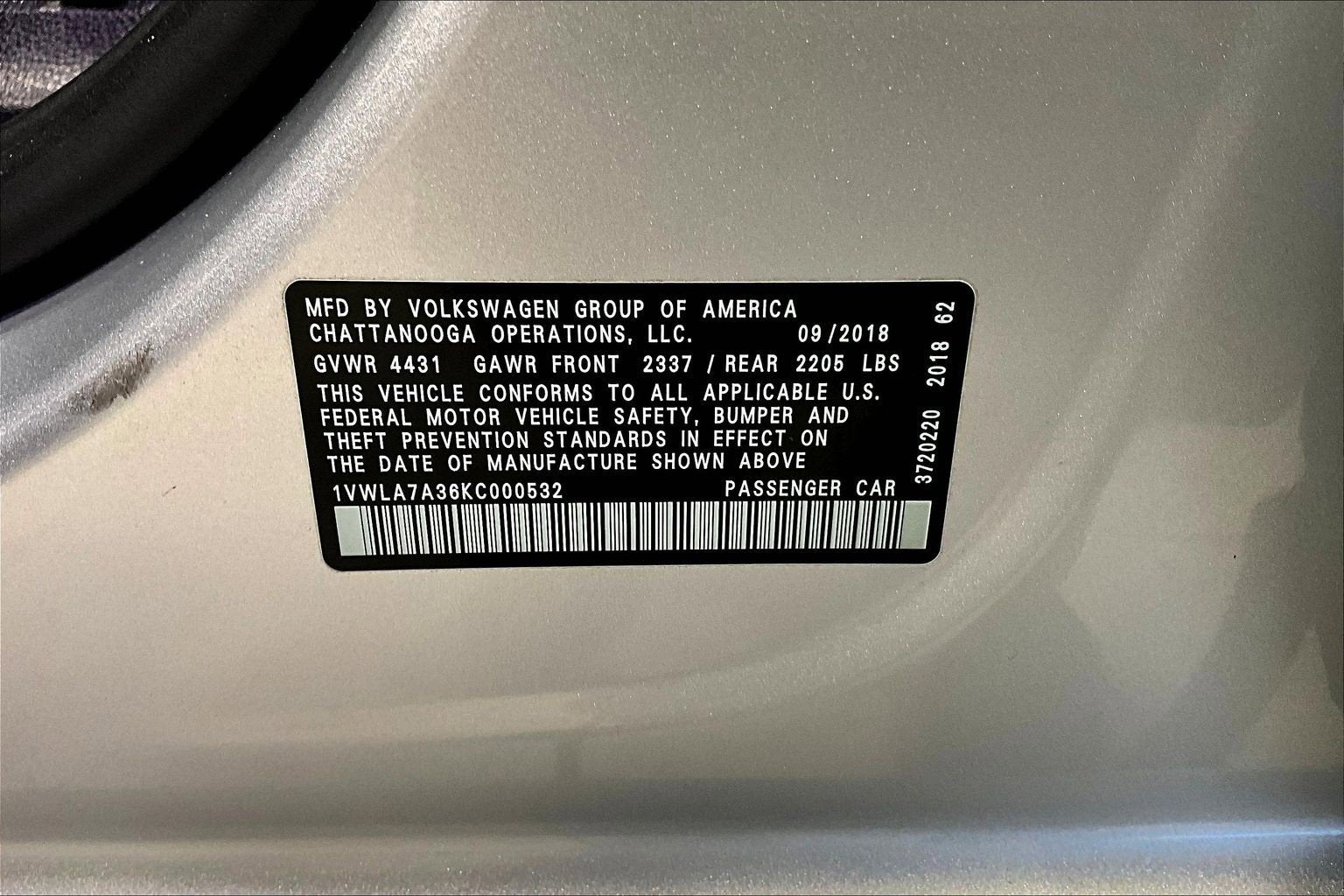 2019 Volkswagen Passat 2.0T Wolfsburg Edition