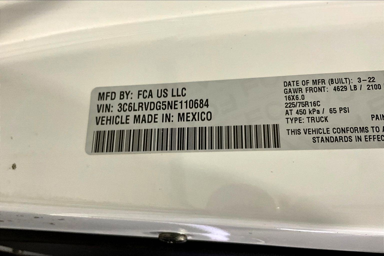 2022 RAM ProMaster Cargo Van 2500 HIGH ROOF