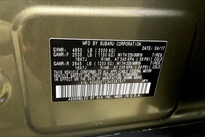 2017 Subaru Outback Touring